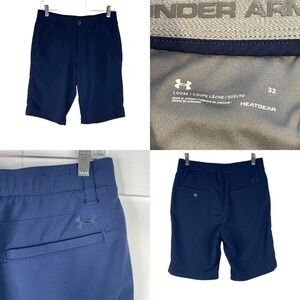 Under Armour UA Flat Performance Golf Shorts Mens Size 32 X 11 Navy Blue Stretch